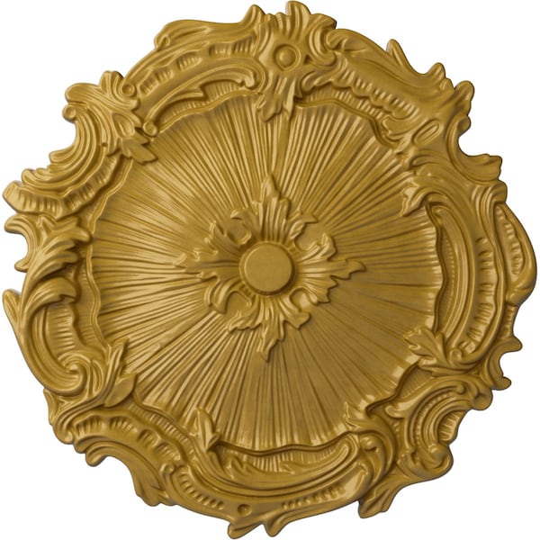 Ekena Millwork Plymouth Ceiling Medallion (Fits Canopies up to 1 5/8"), 16 3/4"OD x 1 3/8"P, Iridescent Gold CM16PLIGS - main